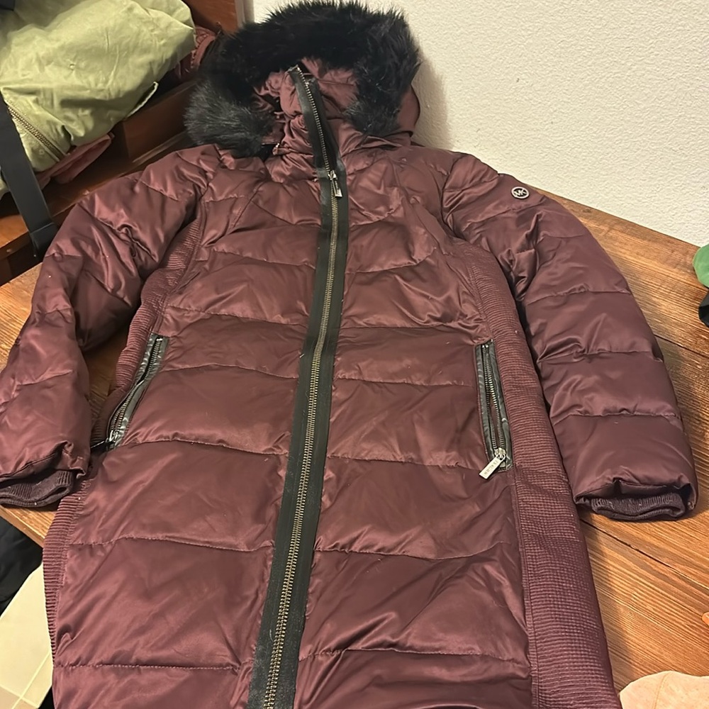 Michael Kors Burgundy Down Jacket - image 1